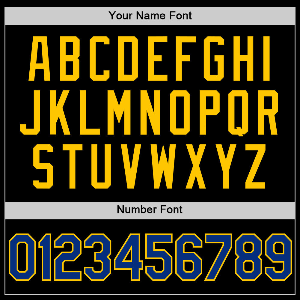 Custom Black Royal-Yellow Two-Button Unisex Softball Jersey Limited