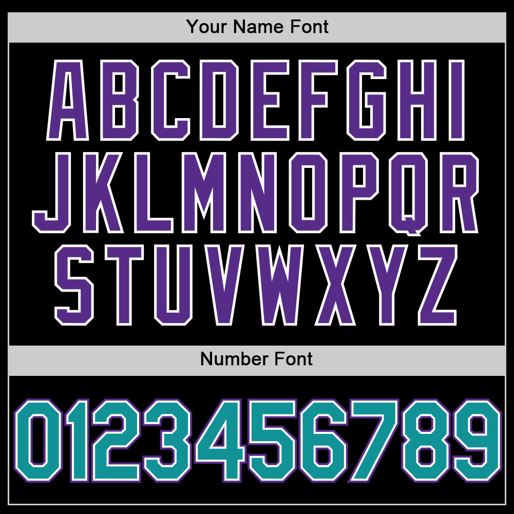 Custom Black Teal-Purple Two-Button Unisex Softball Jersey Limited