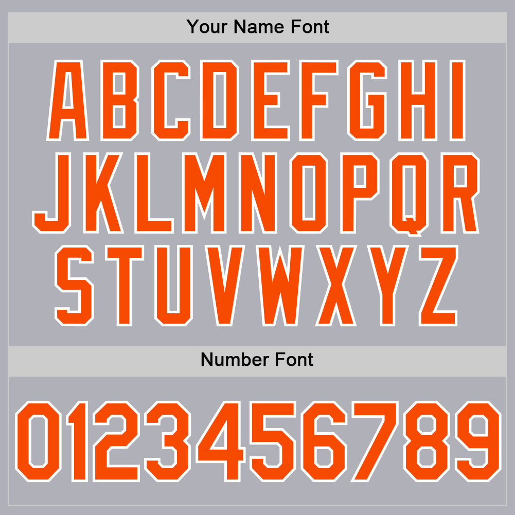 Custom Gray Orange-White Two-Button Unisex Softball Jersey Limited