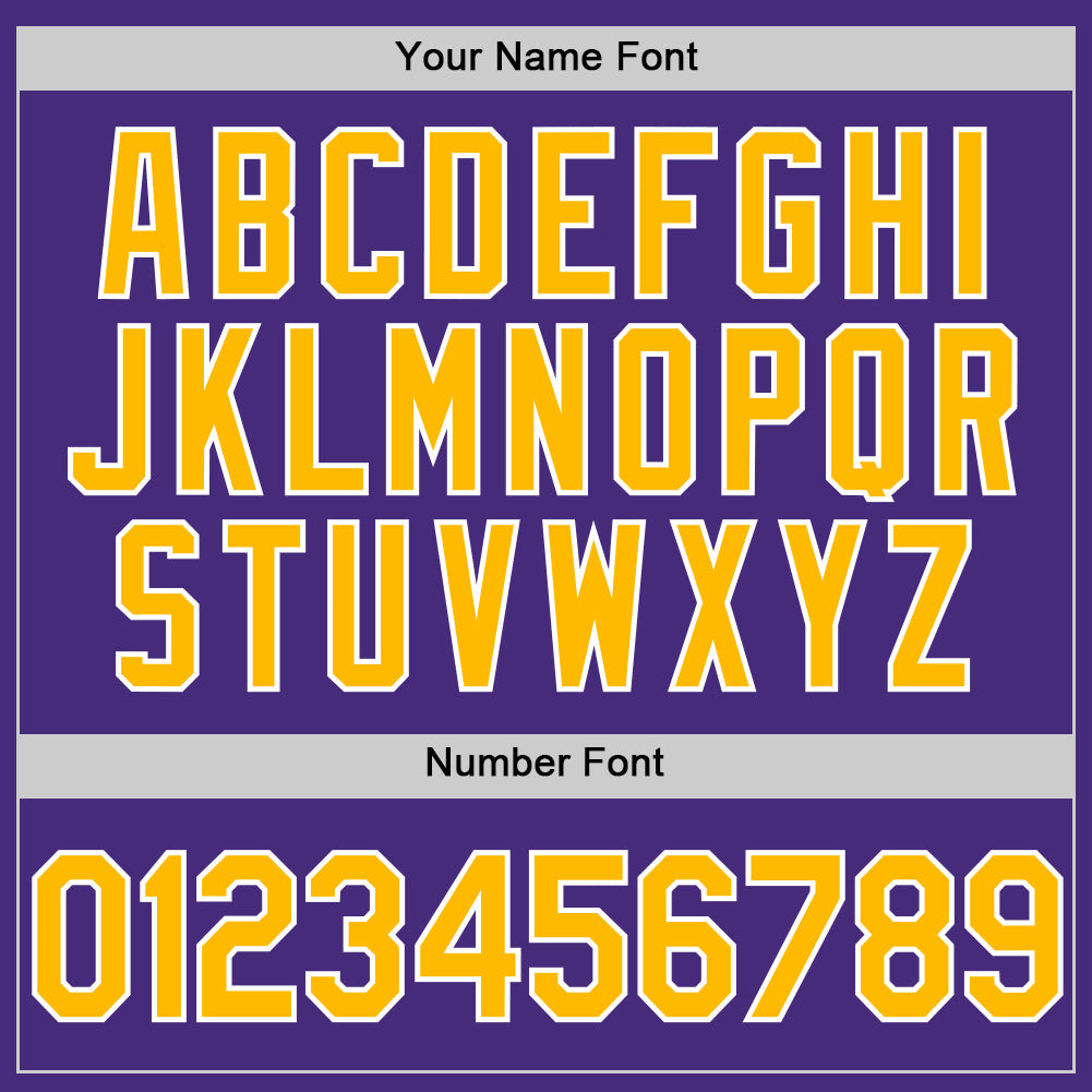 Custom Purple Gold-White Two-Button Unisex Softball Jersey Limited