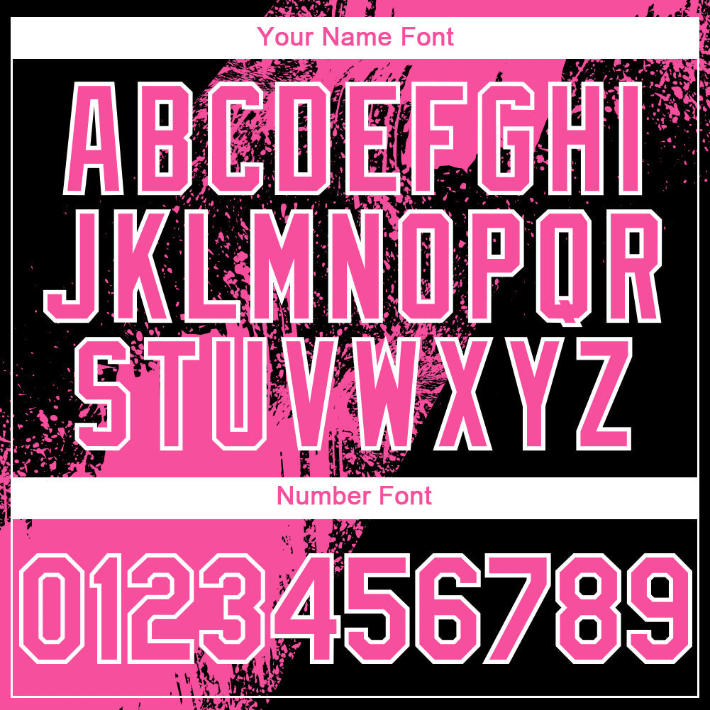 Custom Pink Black-White 3D Pattern Abstract Brush Stroke Two-Button Unisex Softball Jersey Limited