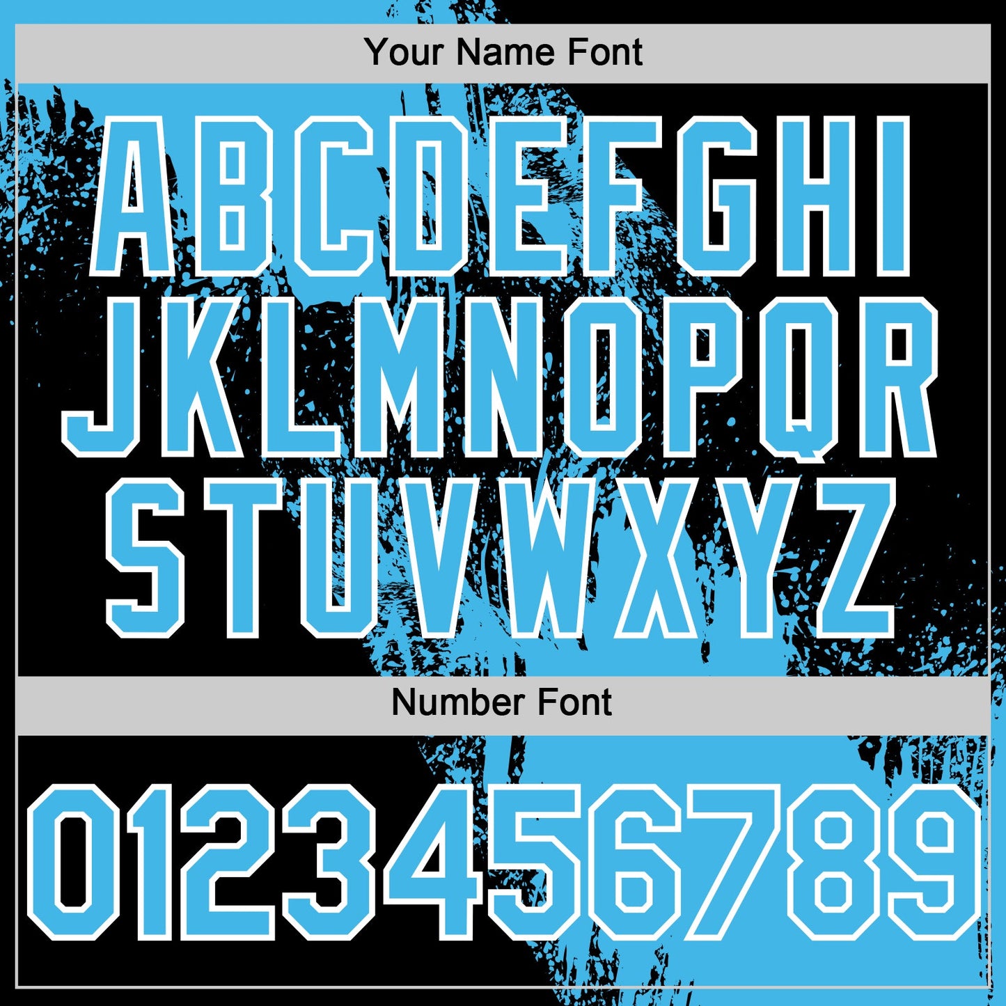 Custom Sky Blue Black-White 3D Pattern Abstract Brush Stroke Two-Button Unisex Softball Jersey Limited