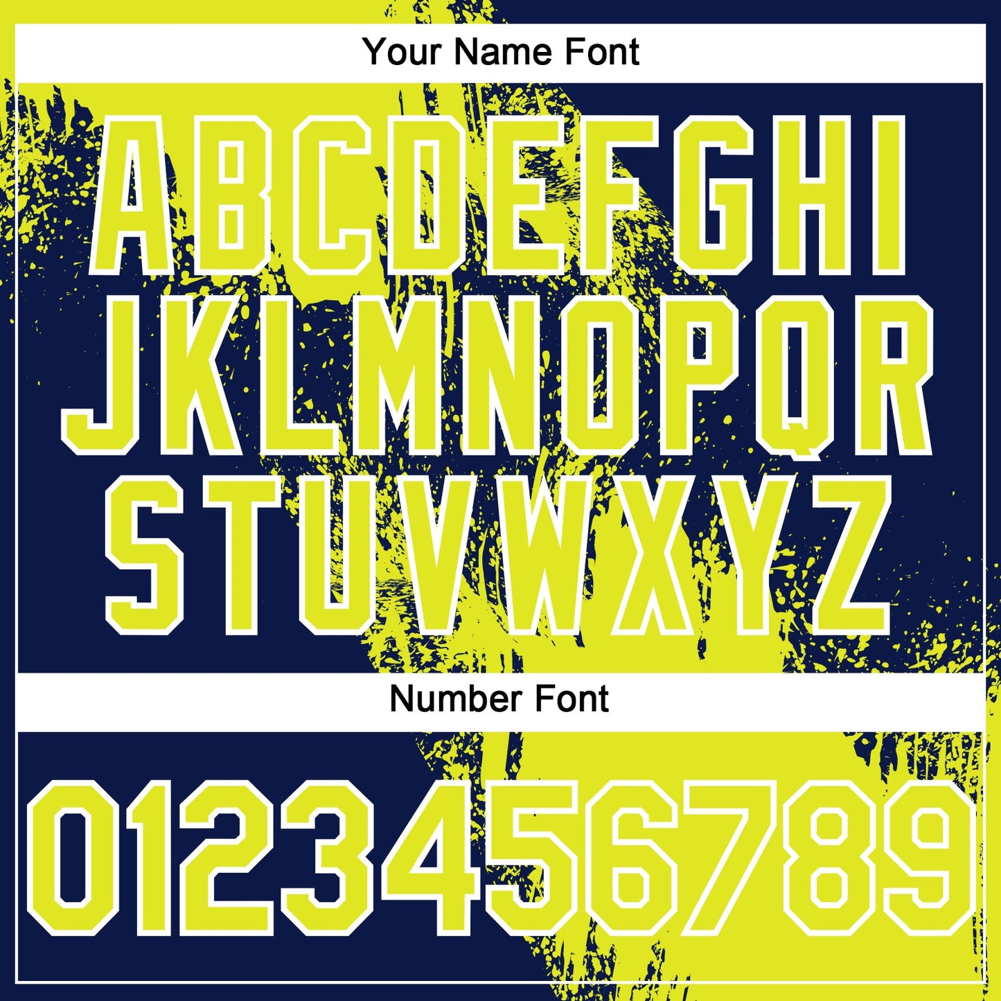 Custom Neon Yellow Navy-White 3D Pattern Abstract Brush Stroke Two-Button Unisex Softball Jersey Limited