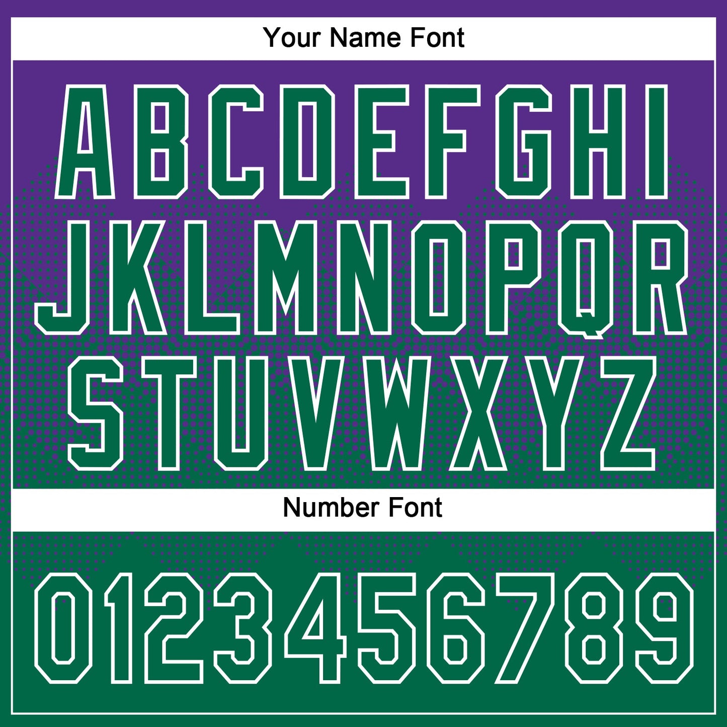 Custom Purple Kelly Green-White 3D Gradient Square Shape Two-Button Unisex Softball Jersey Limited