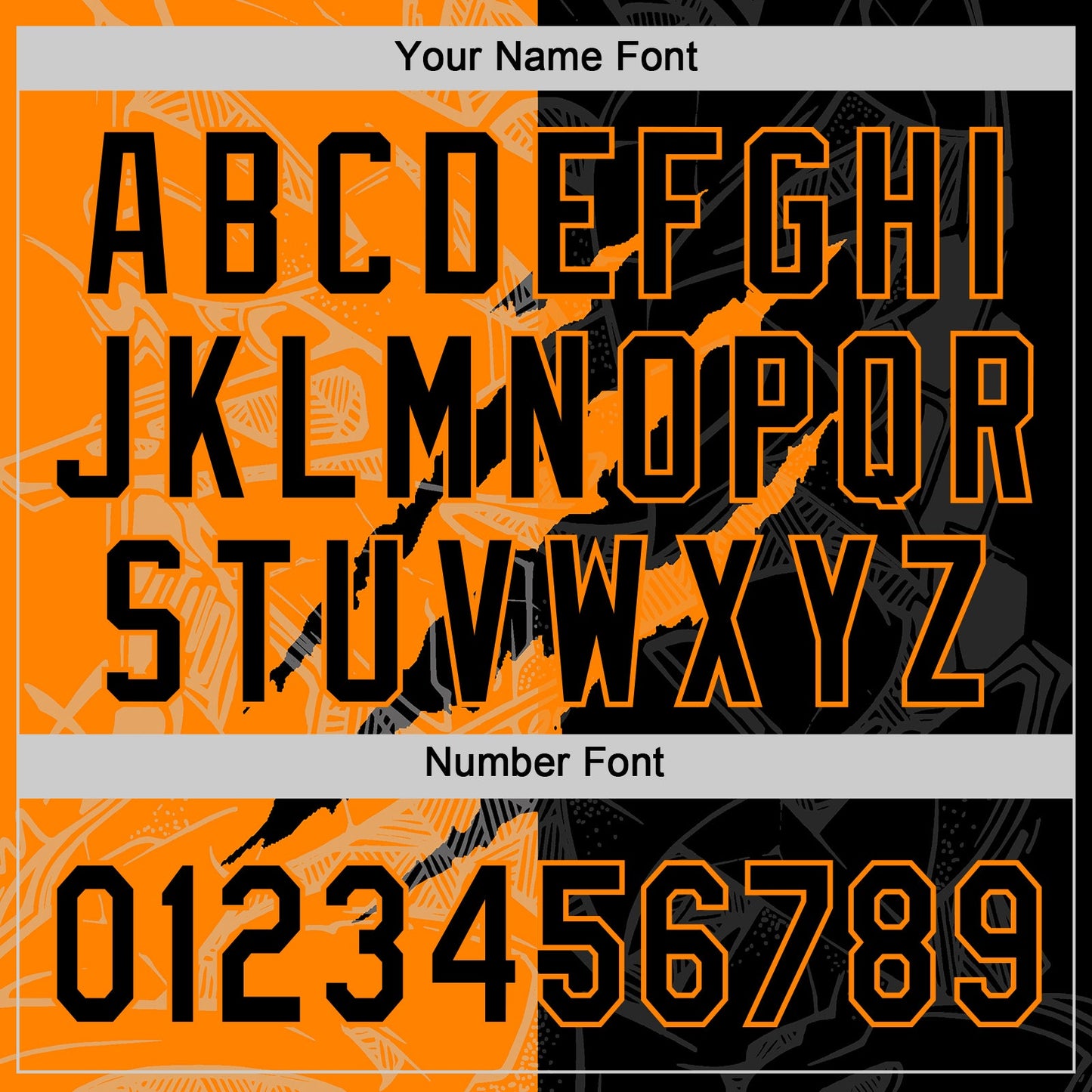 Custom Graffiti Pattern Black-Bay Orange 3D Scratch Two-Button Unisex Softball Jersey Limited