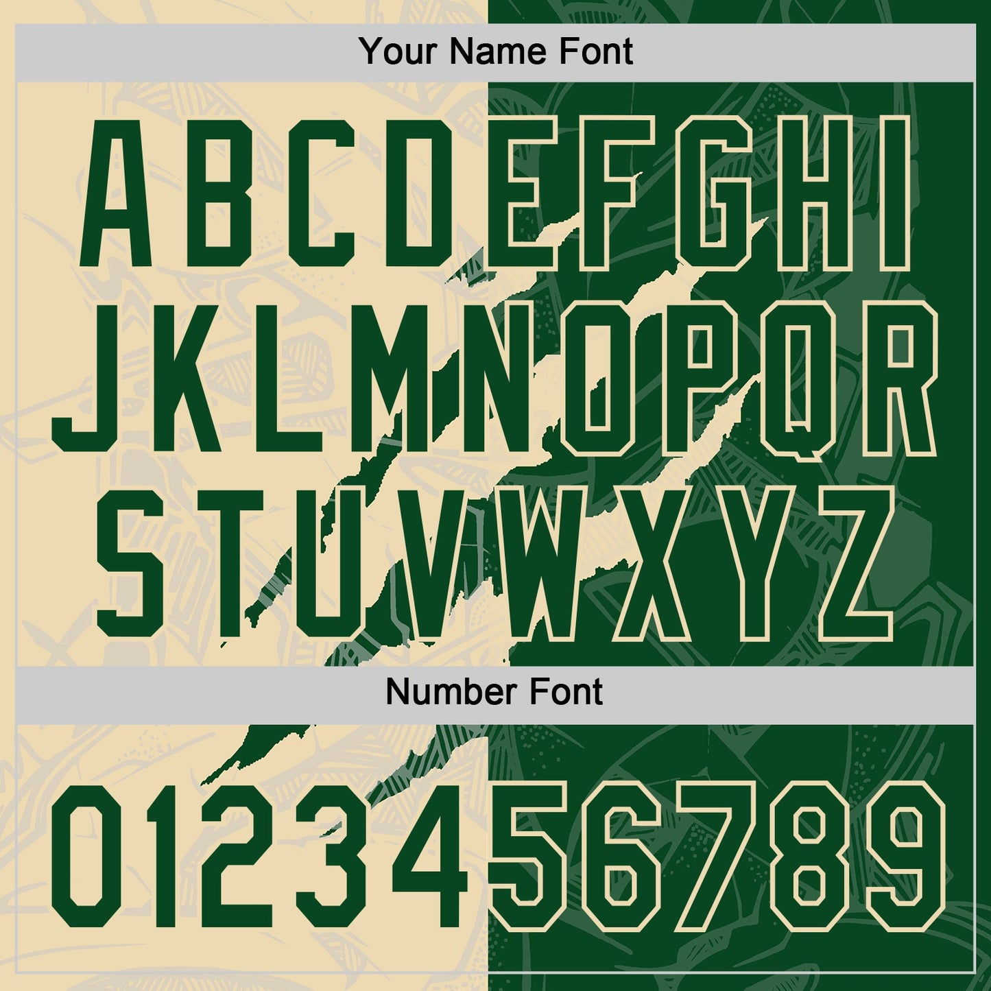 Custom Graffiti Pattern Green-Cream 3D Scratch Two-Button Unisex Softball Jersey Limited