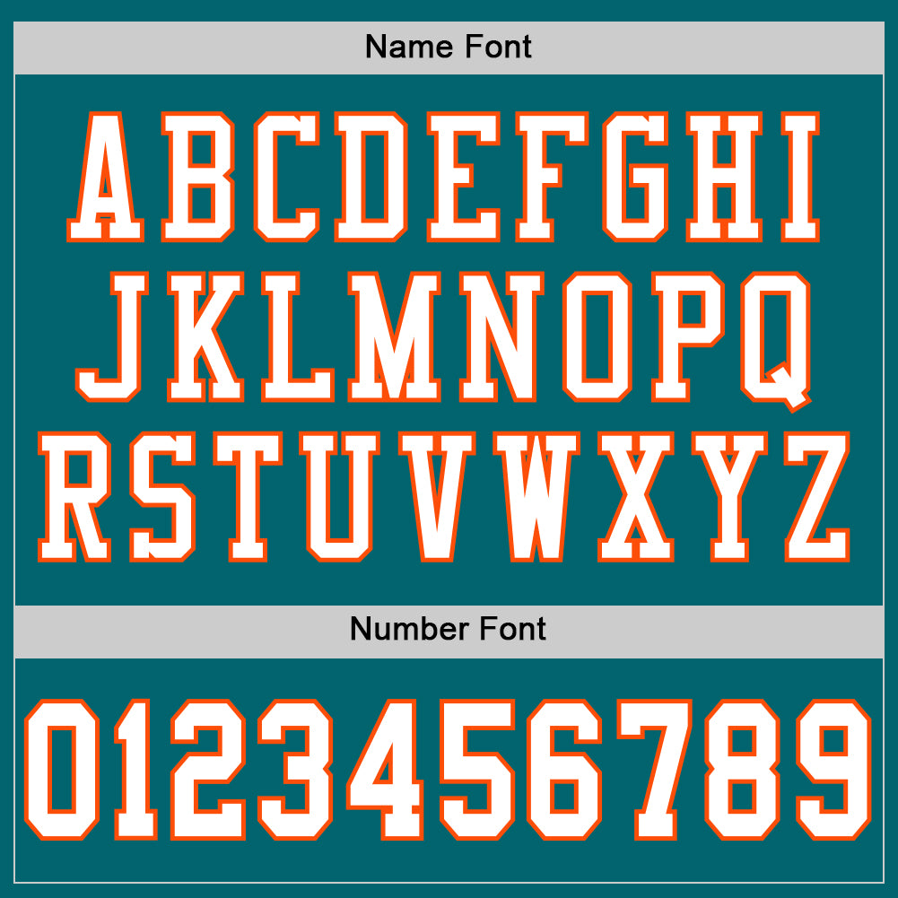 Custom Teal White-Orange Mesh Authentic Football Jersey Limited