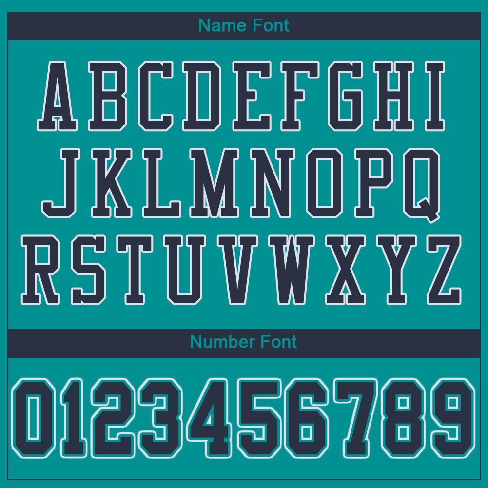 Custom Aqua Navy-White Mesh Authentic Football Jersey Limited