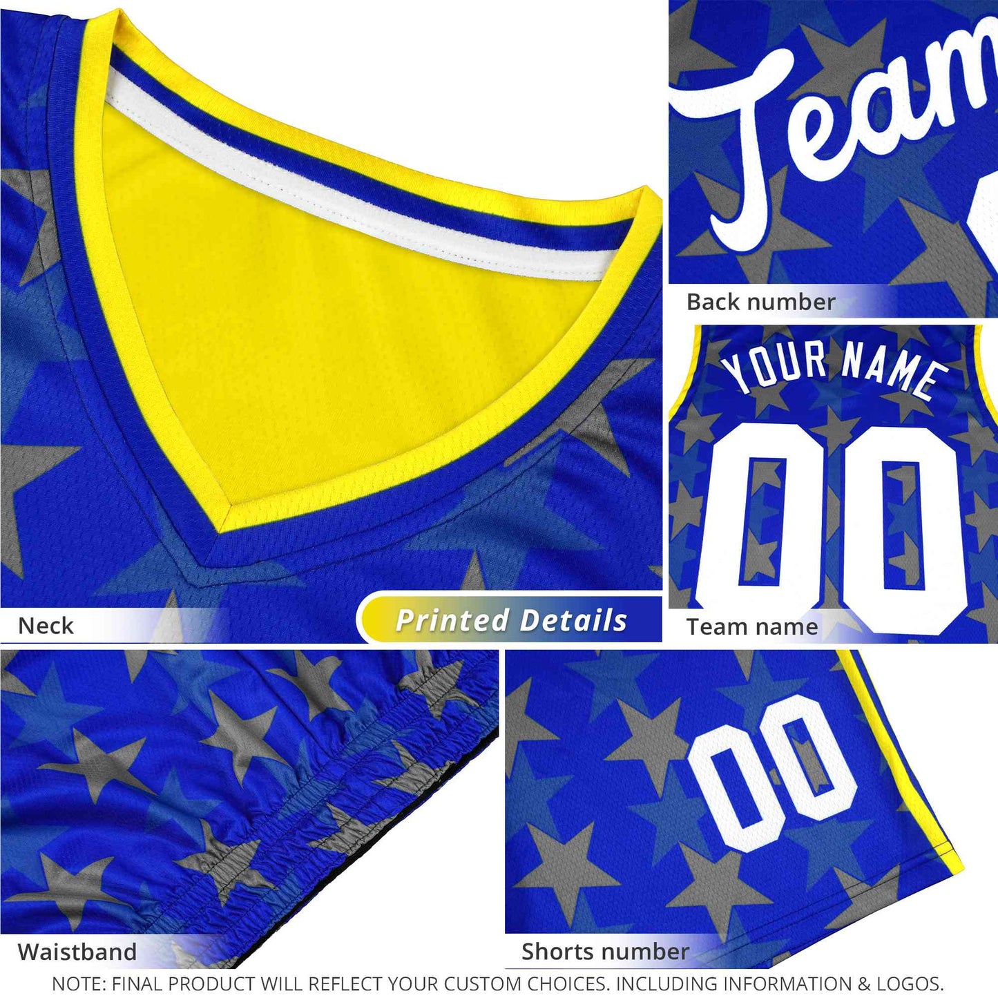 Custom Gold Purple-White Color Block Sports Uniform Basketball Jersey Limited