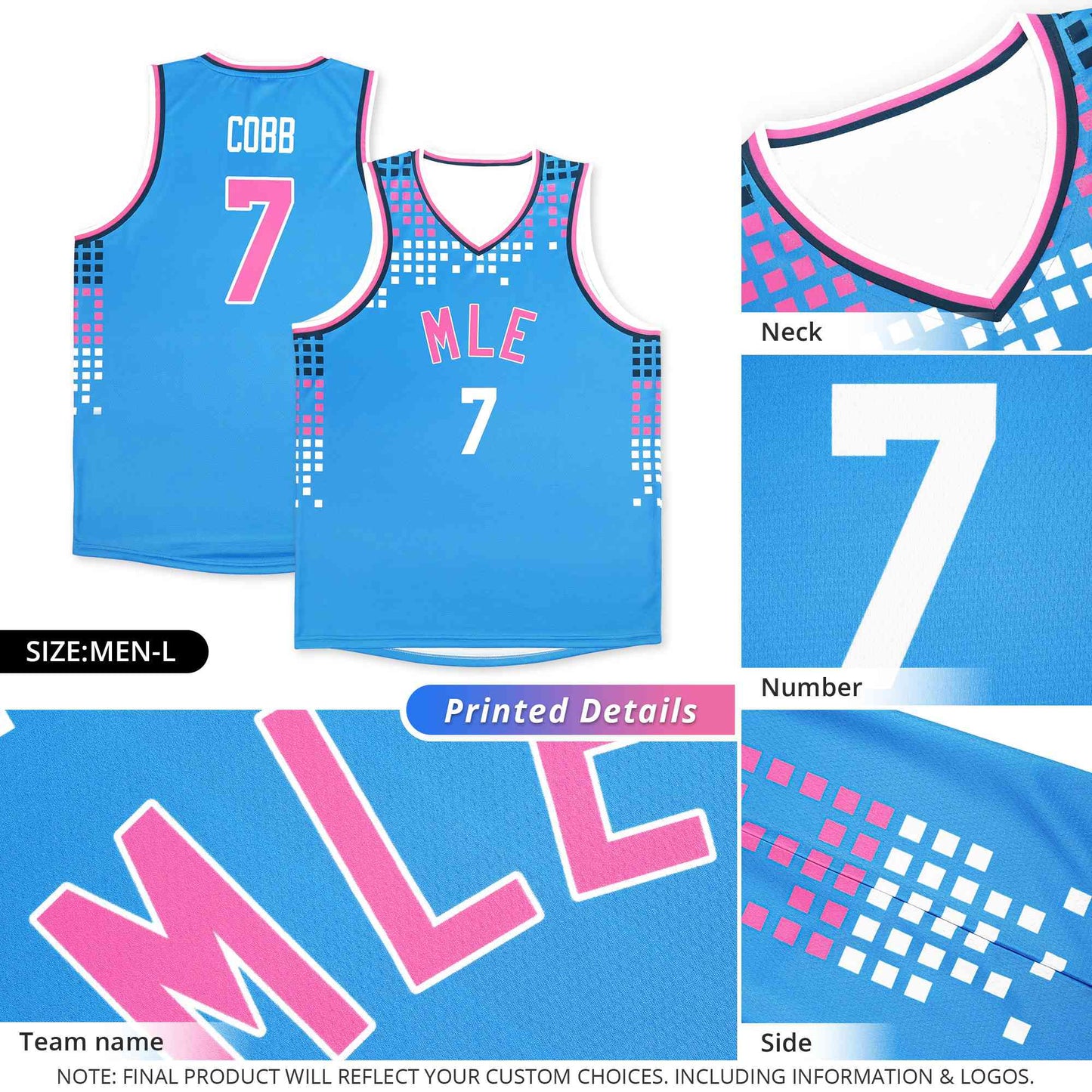 Custom Aqua Square Grid Graffiti Pattern Sports Uniform Basketball Jersey Limited