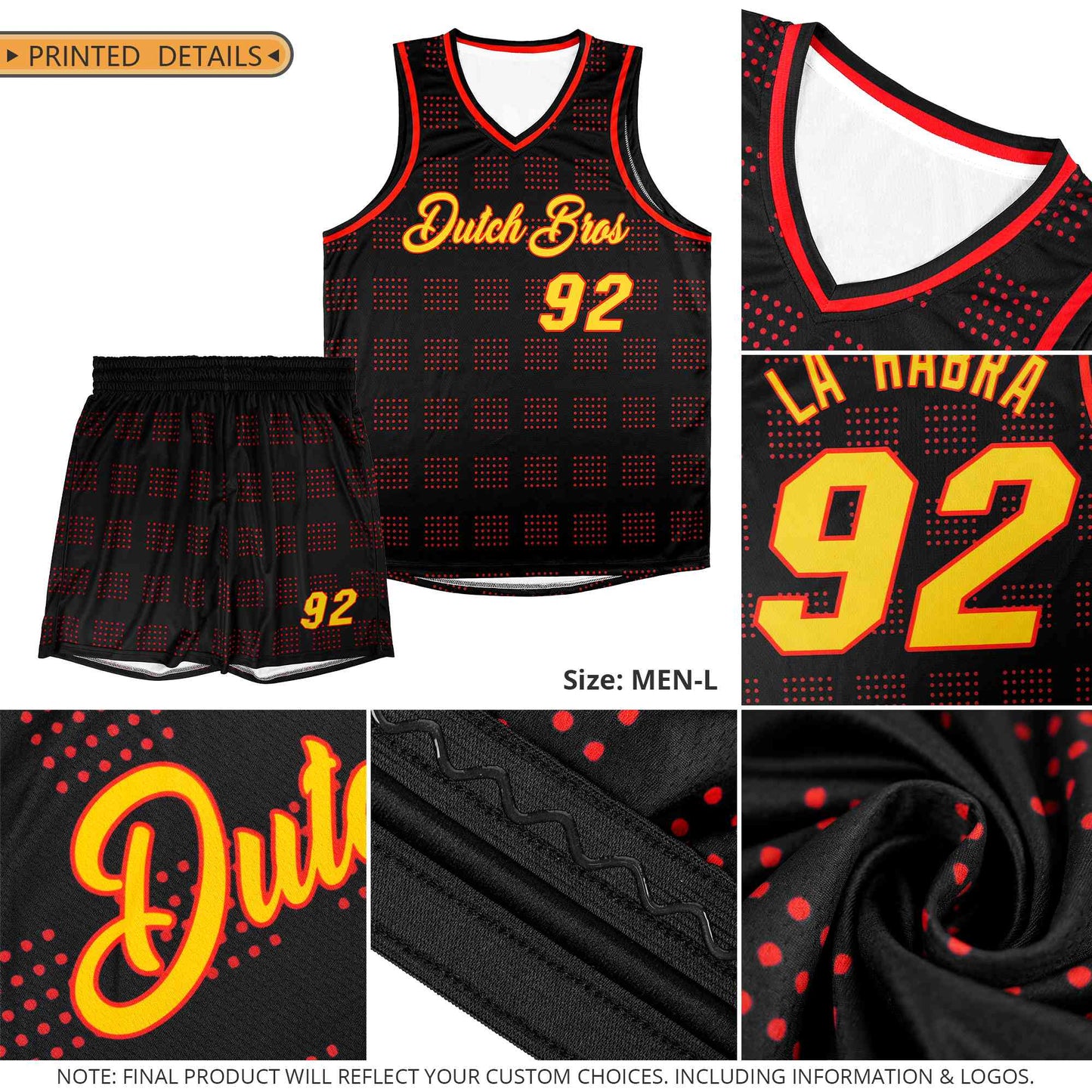 Custom Dark Gray Orange Trailblazer Dot Pattern Sports Uniform Basketball Jersey Limited