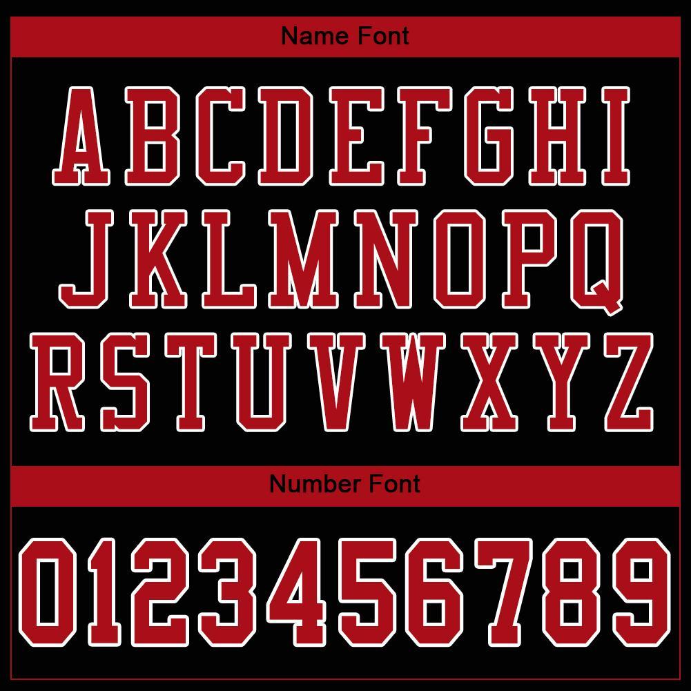 Custom Black Red-White Mesh Authentic Football Jersey Limited