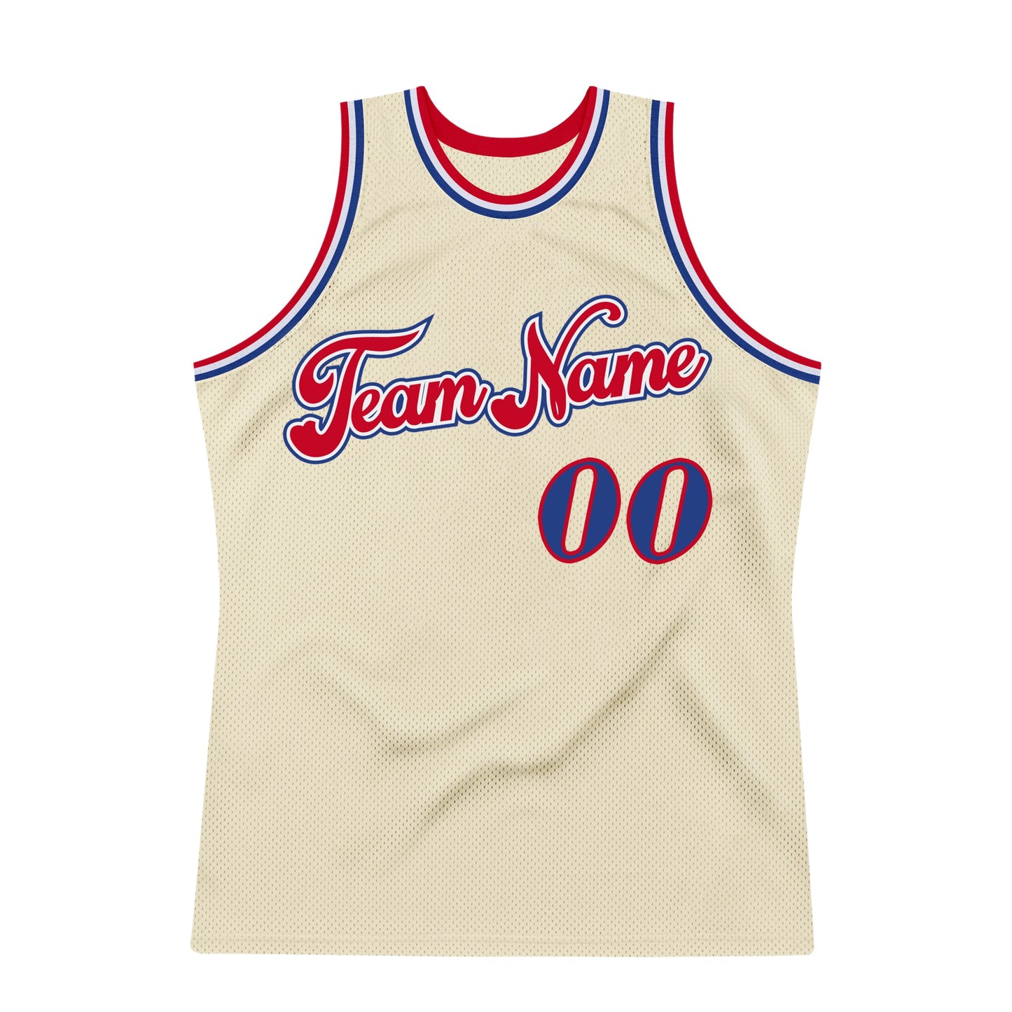 Custom Cream Royal-Red Authentic Throwback Basketball Jersey Limited