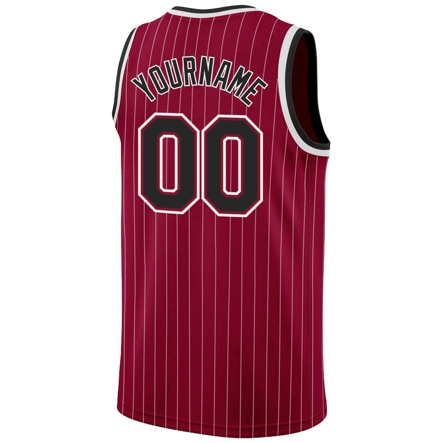 Custom Maroon White Pinstripe Black-White Authentic Basketball Jersey Limited