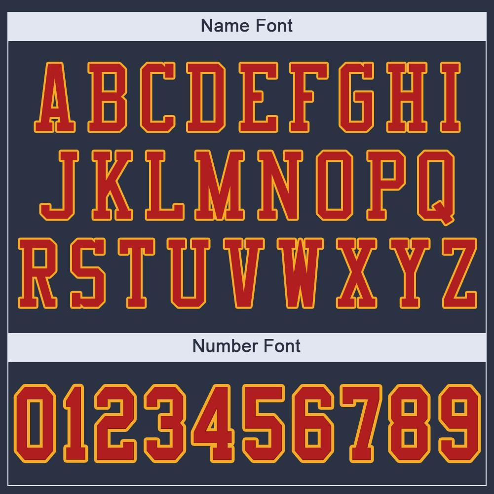 Custom Navy Scarlet-Gold Mesh Authentic Football Jersey Limited