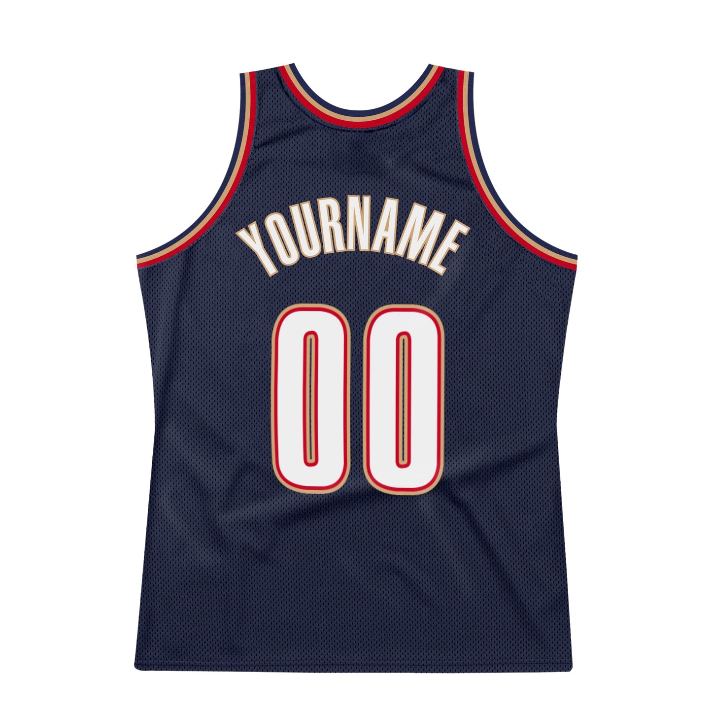 Custom Navy White-Orange Authentic Throwback Basketball Jersey Limited