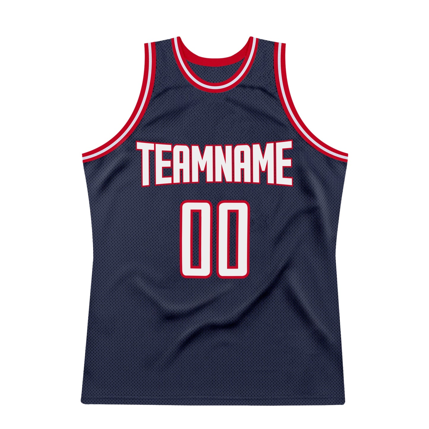 Custom Navy White-Red Authentic Throwback Basketball Jersey Limited