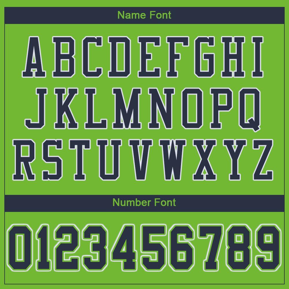 Custom Neon Green Navy-White Mesh Authentic Football Jersey Limited