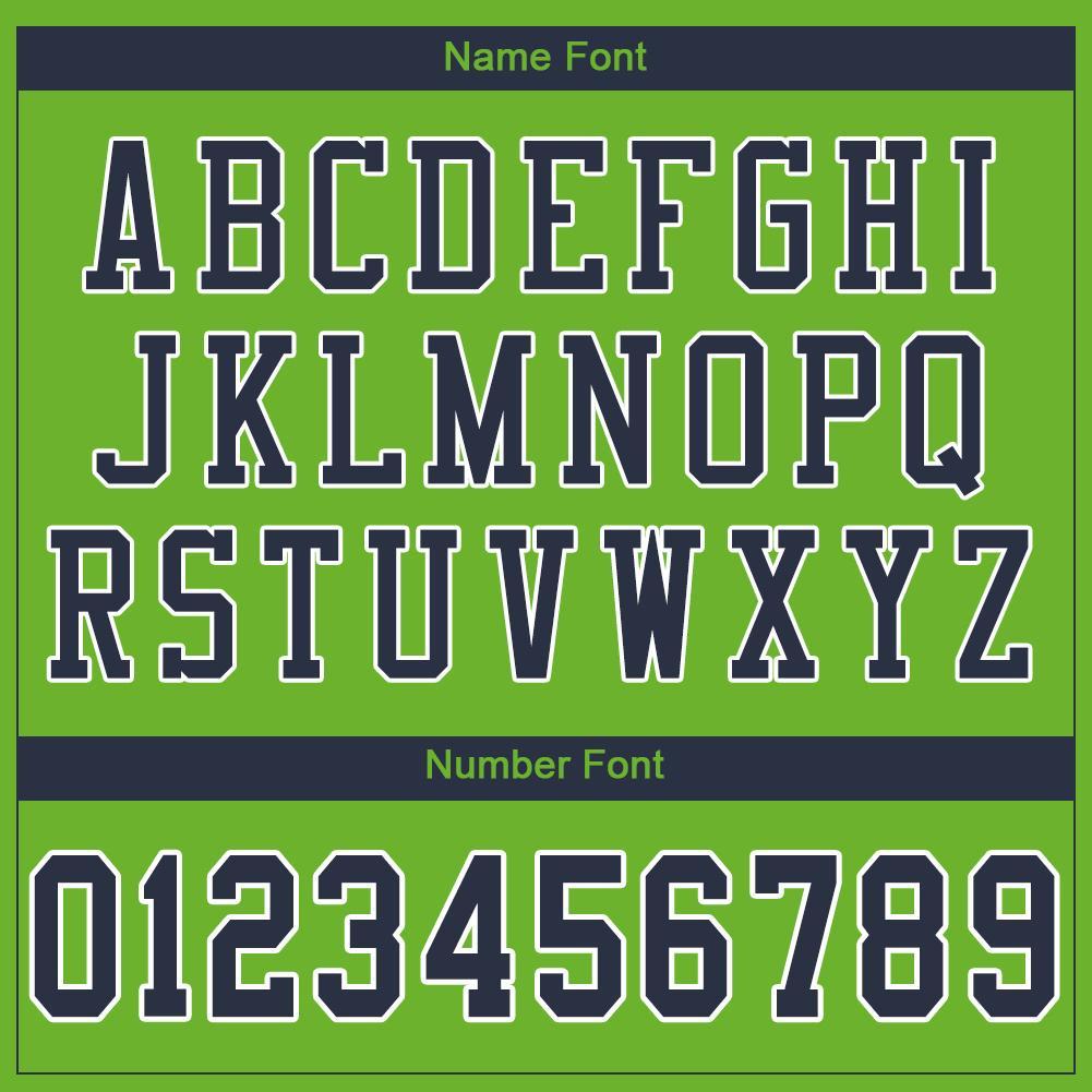 Custom Neon Green Navy-White Mesh Authentic Football Jersey Limited