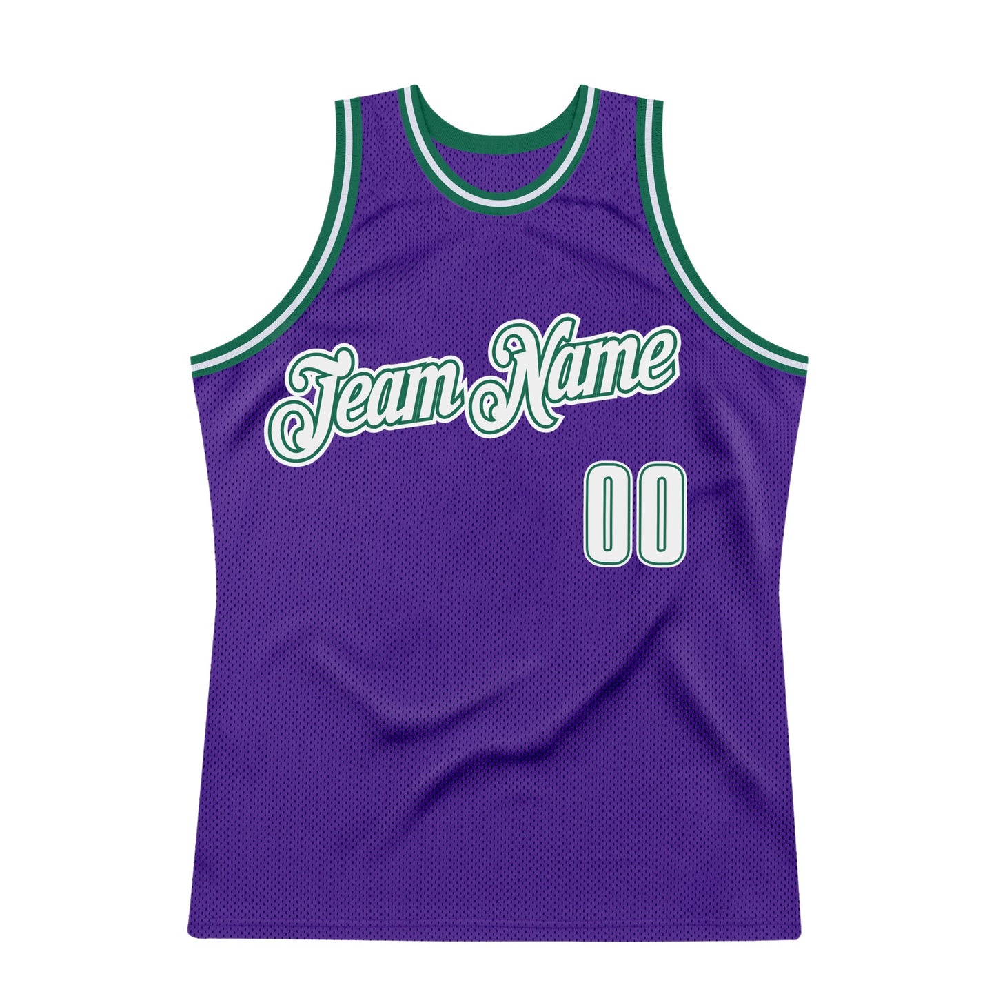 Custom Purple White-Kelly Green Authentic Throwback Basketball Jersey Limited
