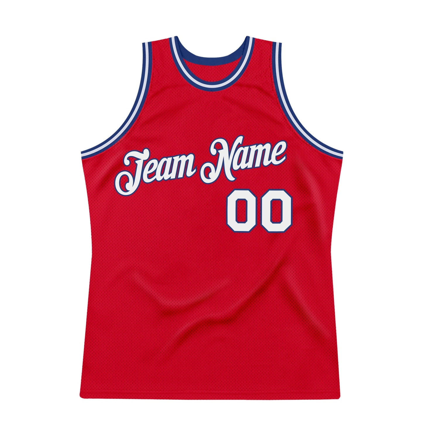 Custom Red White-Royal Authentic Throwback Basketball Jersey Limited