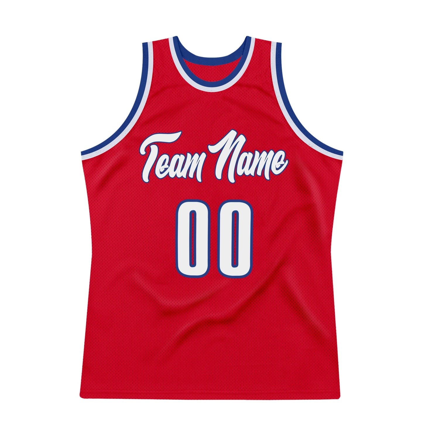 Custom Red White-Royal Authentic Throwback Basketball Jersey Limited