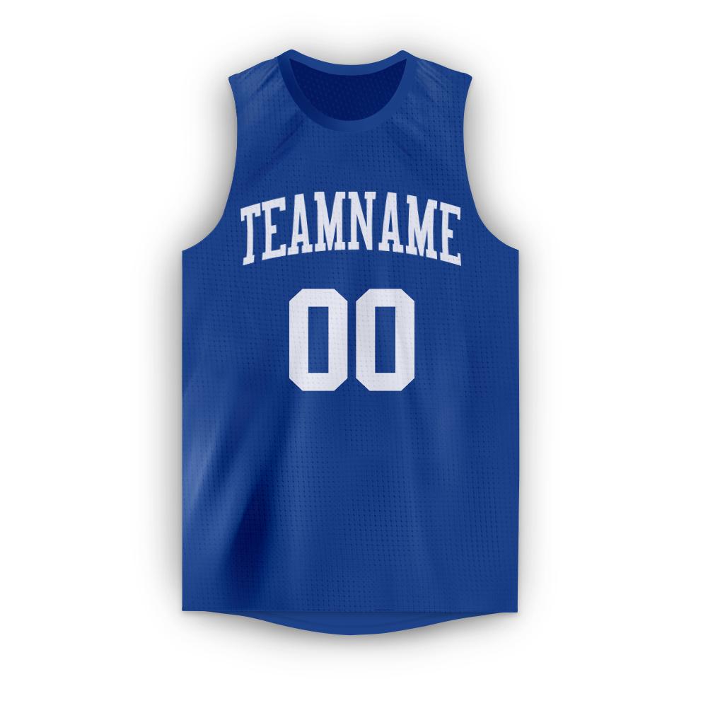 Custom Royal White Round Neck Basketball Jersey Limited