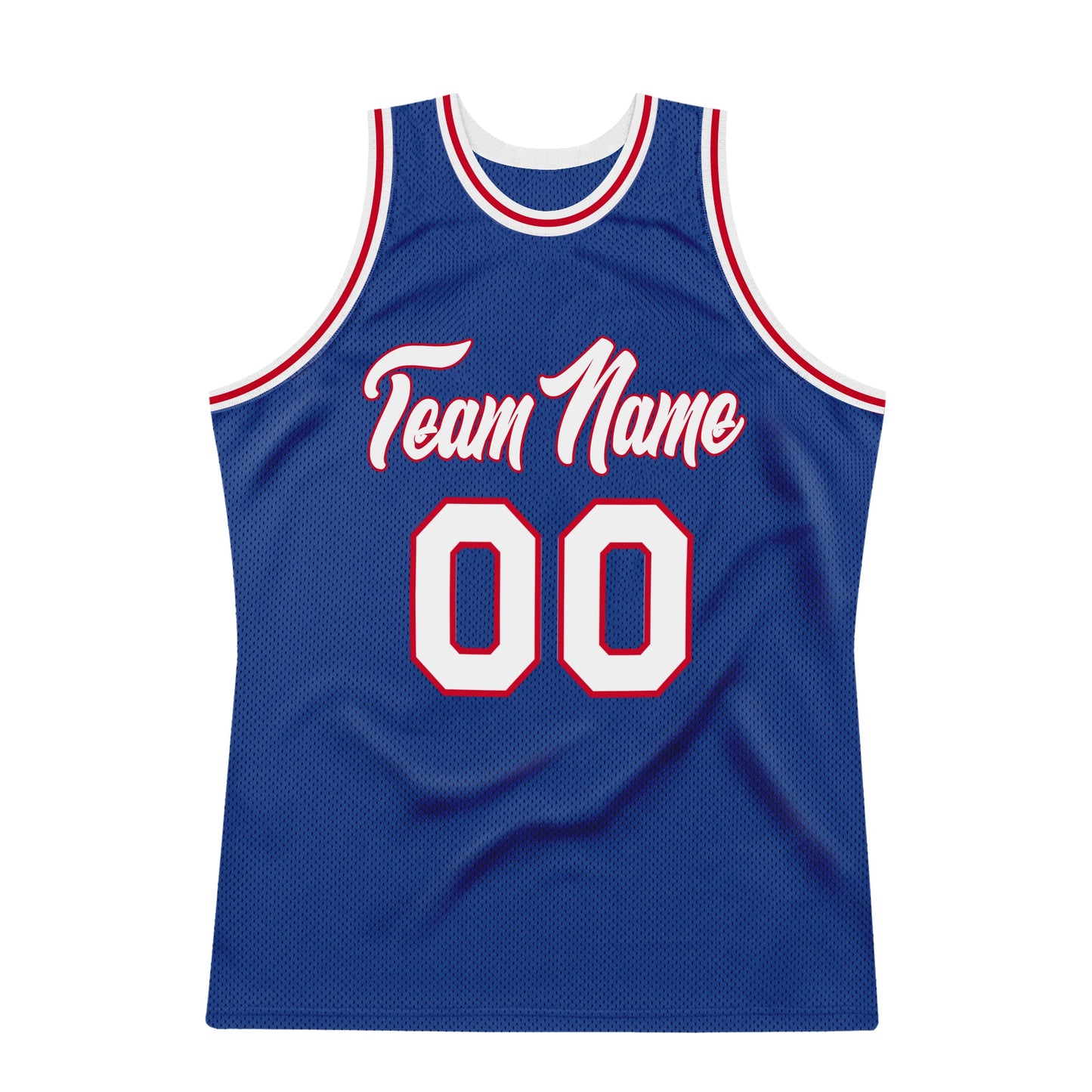 Custom Royal White-Red Authentic Throwback Basketball Jersey Limited