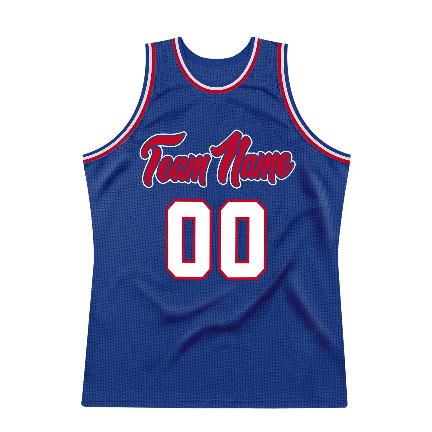 Custom Royal White-Red Authentic Throwback Basketball Jersey Limited