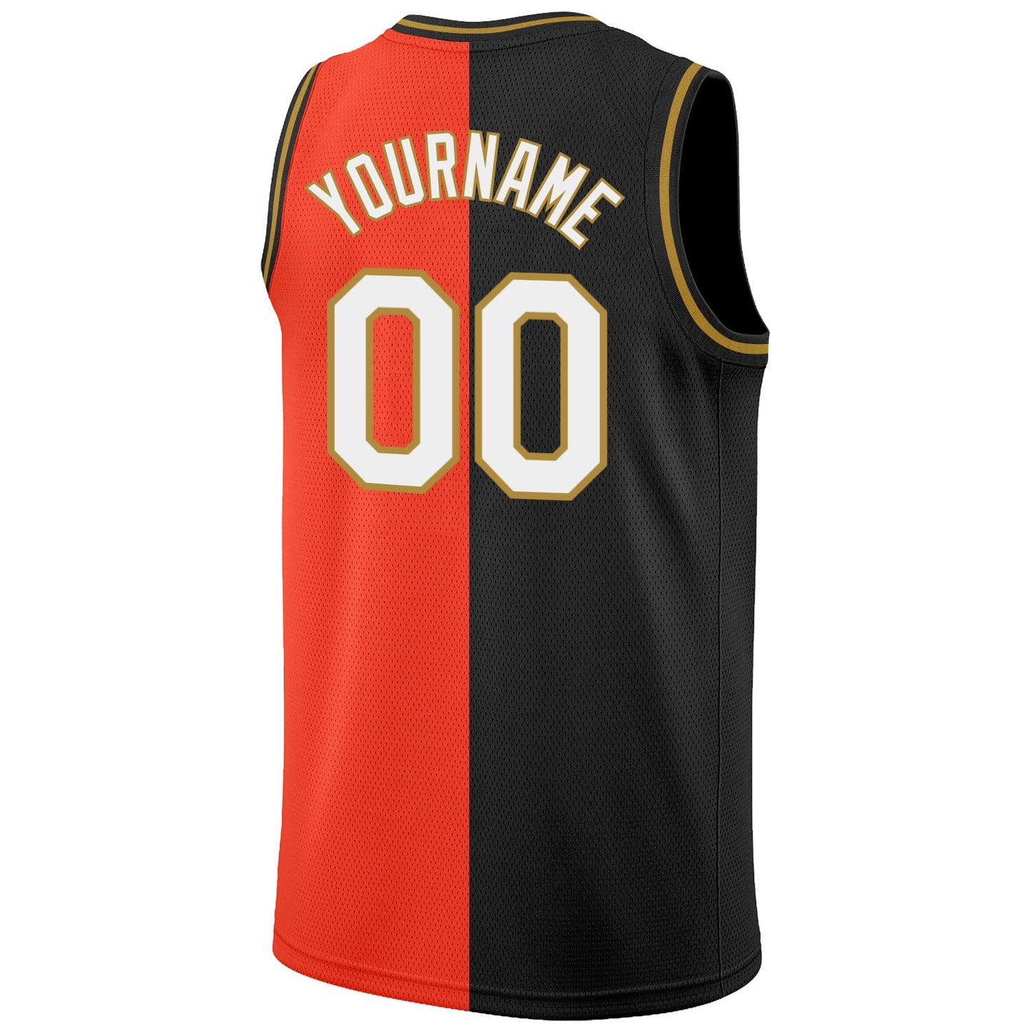 Custom Orange White-Black Authentic Split Fashion Basketball Jersey Limited