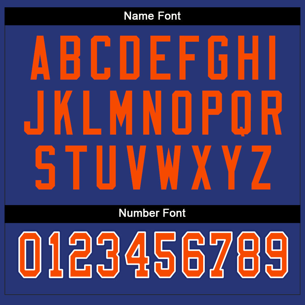 Custom Royal Orange-White Mesh Split Fashion Football Jersey Limited