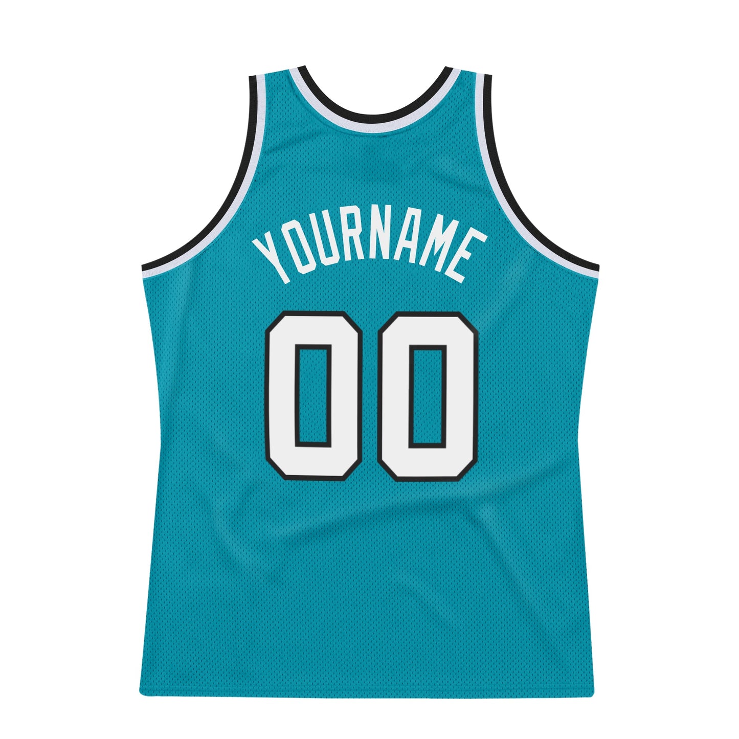 Custom Teal White-Black Authentic Throwback Basketball Jersey Limited