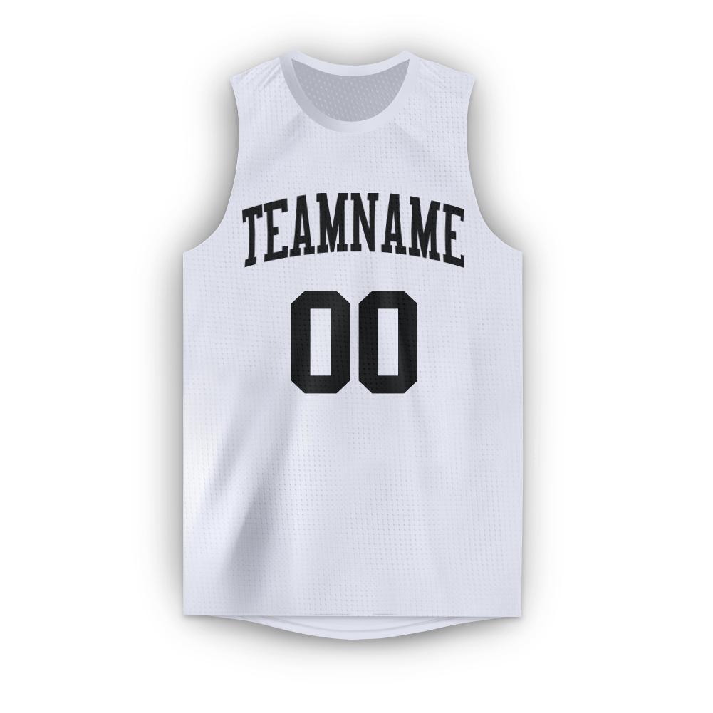 Custom White Black Round Neck Basketball Jersey Limited