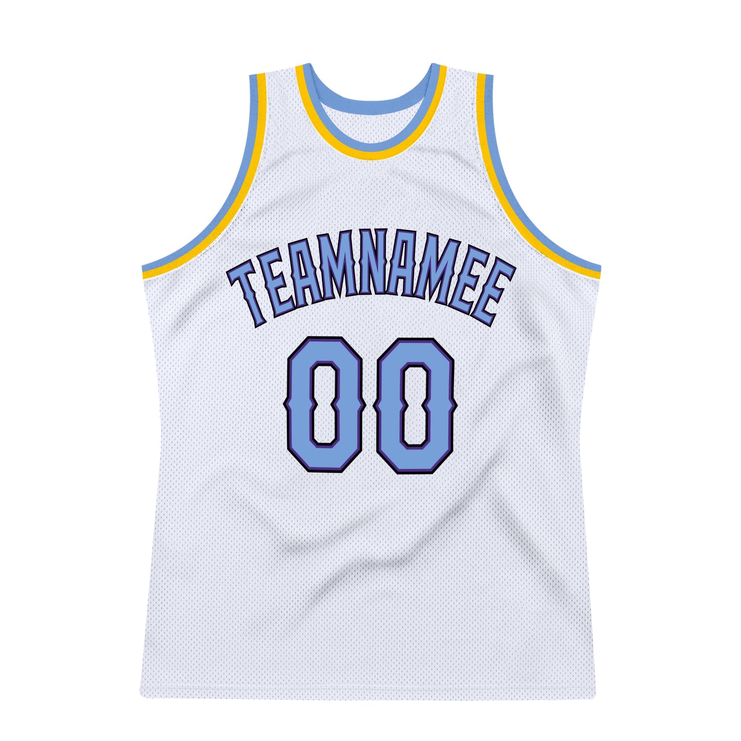 Custom White Light Blue-Purple Authentic Throwback Basketball Jersey Limited