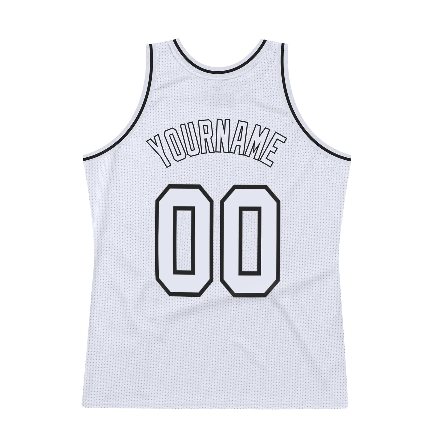 Custom White White-Black Authentic Throwback Basketball Jersey Limited