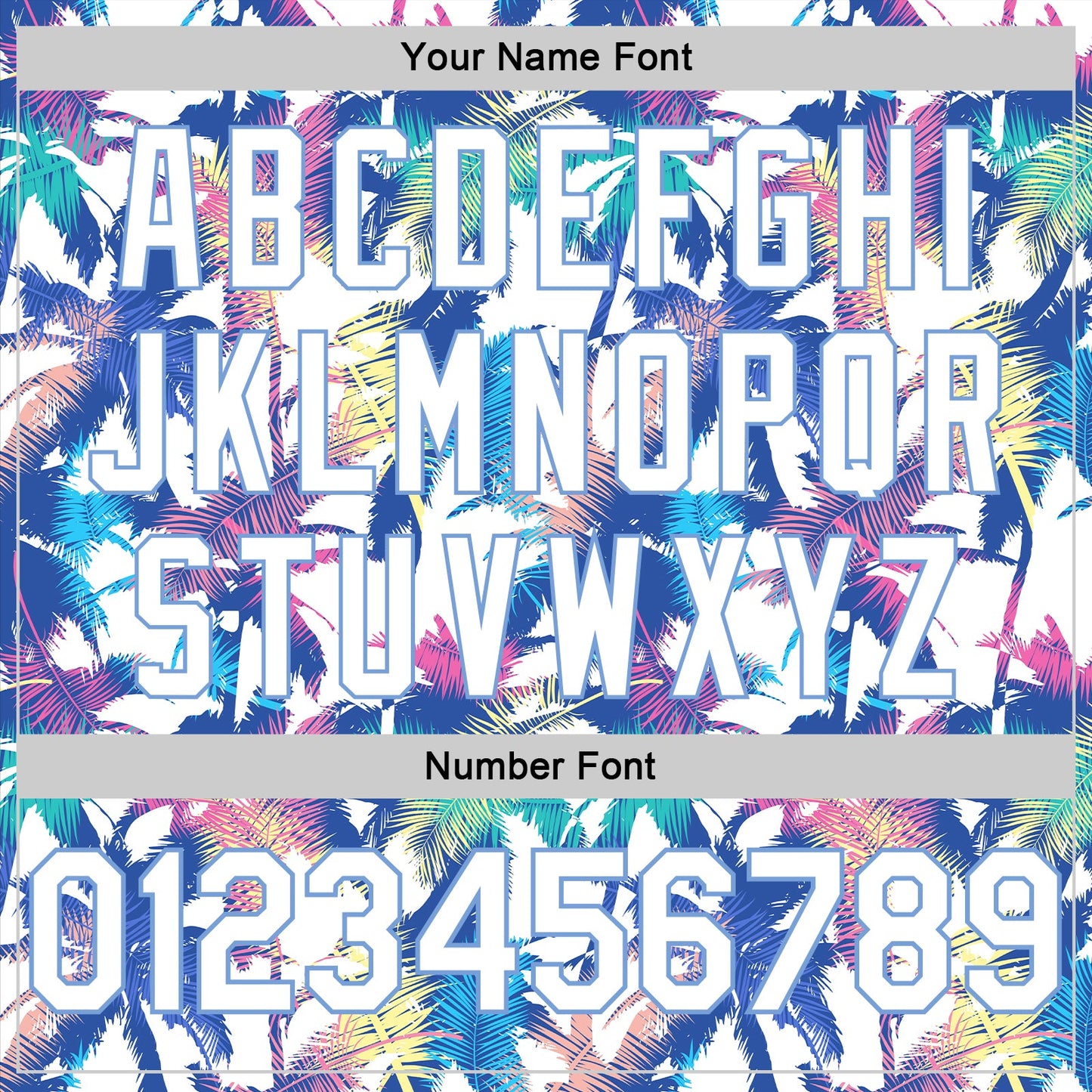 Custom White White-Light Blue 3D Pattern Hawaii Palm Trees Authentic Basketball Jersey Limited