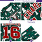 Custom Green White Christmas Graffiti Pattern Authentic Baseball Jersey Limited