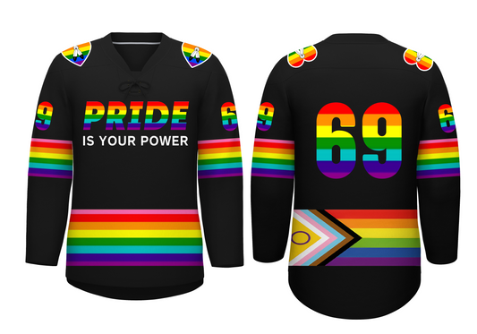 Custom Black Old Gold White Personalized Classic Lace-Up Neck Hockey Jersey ��C Jen & Shawnee Collaboration Edition