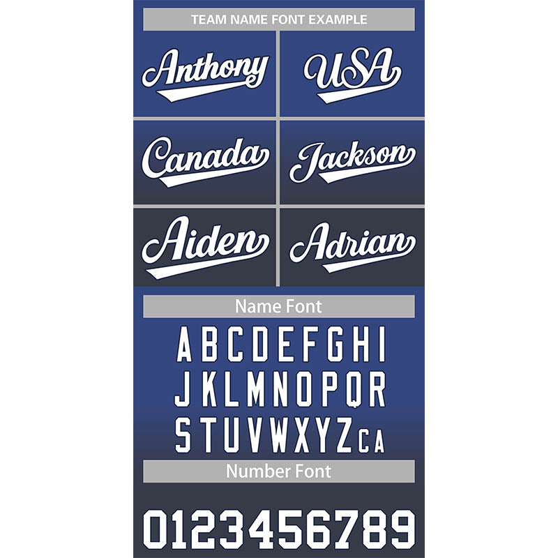 Custom Blue Navy-White Gradient Fashion Authentic Baseball Jersey Limited