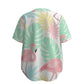 Custom Mint Pink Tropical Flamingo Leaf Art Fashion Textured Baseball Jersey Limited