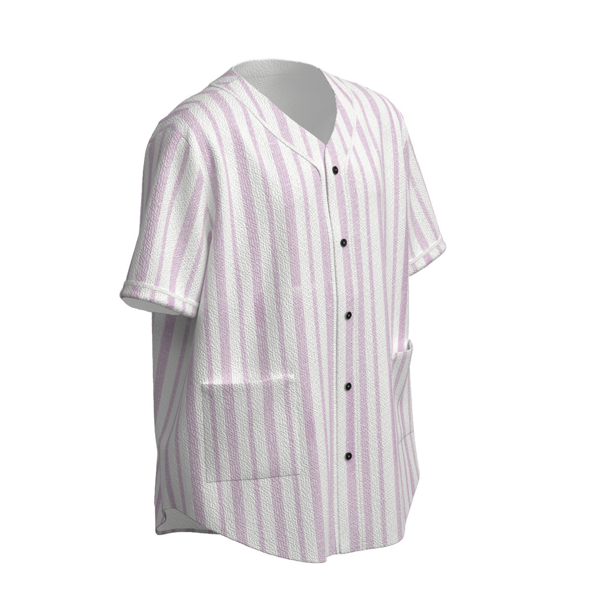 Custom Pink White Soft Pastel Stripe Casual Fashion Textured Baseball Jersey Limited