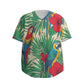 Custom Red Green Tropical Parrot Jungle Art Fashion Textured Baseball Jersey Limited