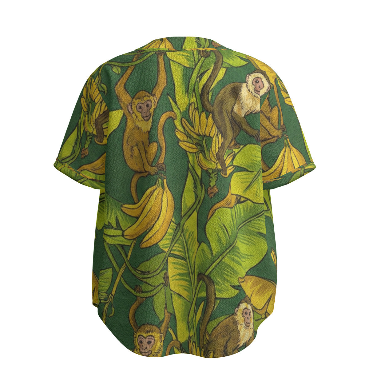 Custom Green Yellow Jungle Monkey Banana Art Fashion Textured Baseball Jersey Limited