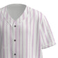 Custom Pink White Soft Pastel Stripe Casual Fashion Textured Baseball Jersey Limited