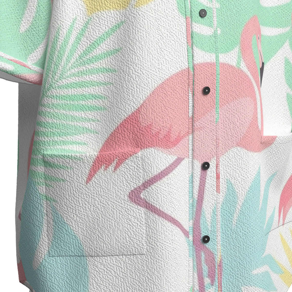 Custom Mint Pink Tropical Flamingo Leaf Art Fashion Textured Baseball Jersey Limited