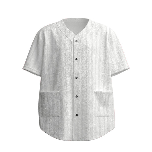 Custom White Minimal Vertical Stripe Striped Style Fashion Textured Baseball Jersey Limited