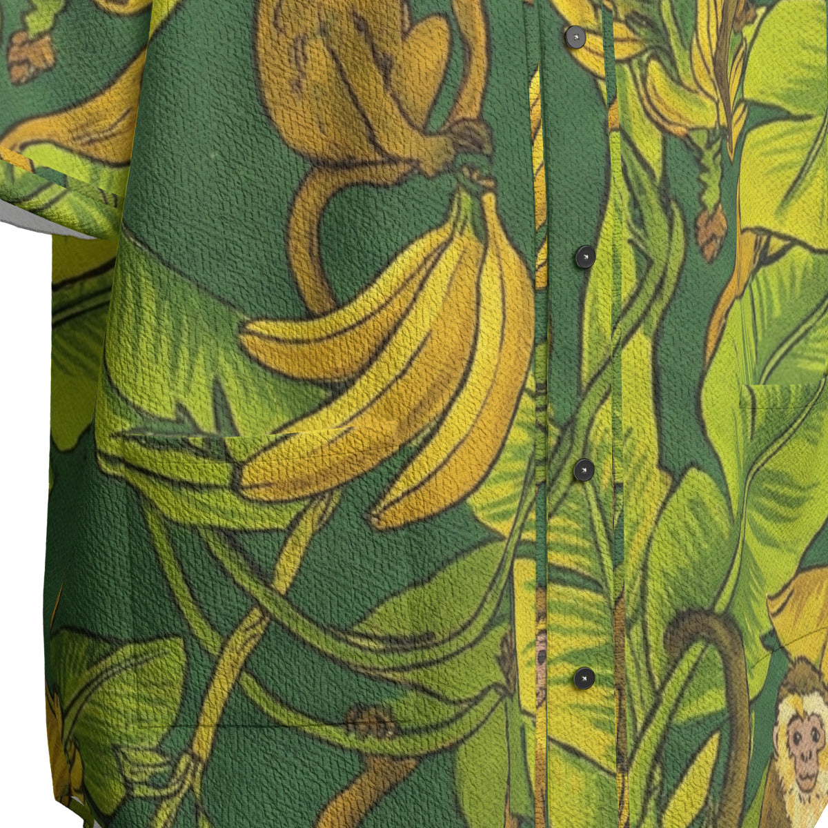 Custom Green Yellow Jungle Monkey Banana Art Fashion Textured Baseball Jersey Limited