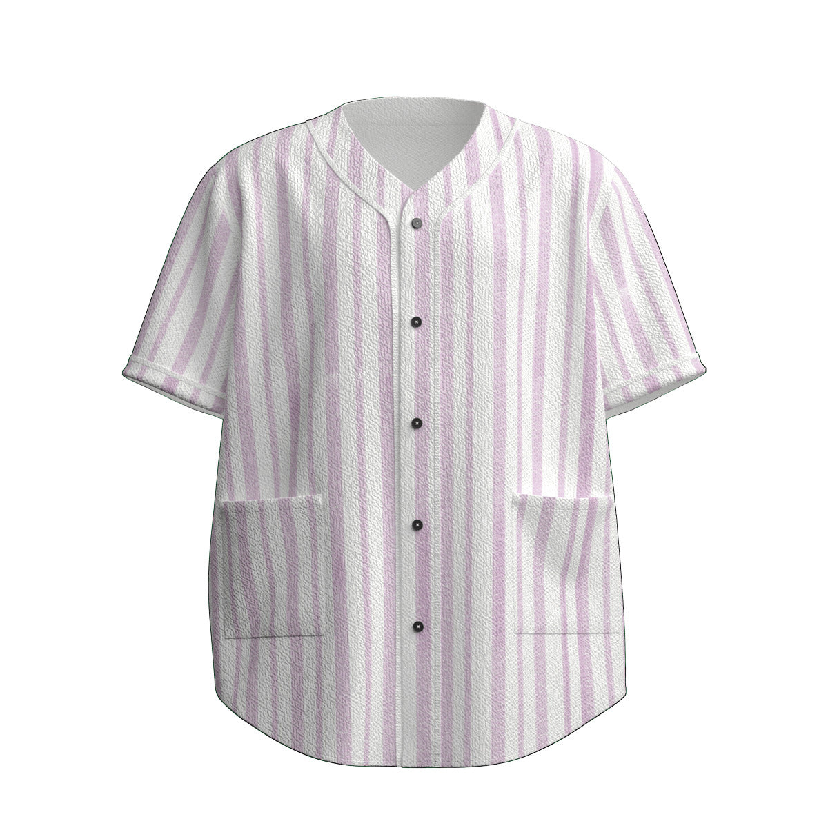Custom Pink White Soft Pastel Stripe Casual Fashion Textured Baseball Jersey Limited