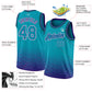Custom Teal Purple-White Fade Fashion Authentic City Edition Basketball Jersey Limited