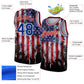 Custom White Royal-Red 3D American Flag Fashion Authentic Basketball Jersey Limited